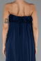 Long Navy Blue Chiffon Prom Gown ABU5351