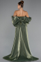 Long Olive Drab Beaded Evening Dress ABU5335