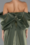 Long Olive Drab Beaded Evening Dress ABU5335