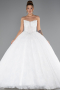 Long White Dantelle Plus Size Wedding Dress ABG166