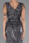Anthracite Long Scaly Mermaid Evening Dress ABU3842