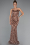 Long Copper Beaded Evening Dress ABU5345