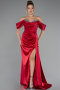 Burgundy Long Satin Evening Dress ABU2661