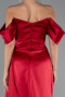 Burgundy Long Satin Evening Dress ABU2661