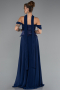 Navy Blue Long Chiffon Evening Dress ABU5327