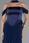 Navy Blue Long Chiffon Evening Dress ABU5327