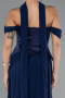 Navy Blue Long Chiffon Evening Dress ABU5327