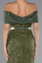 Midi Olive Drab Beaded Party Dress ABK2453