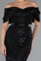 Midi Black Beaded Party Dress ABK2453