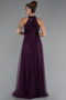 Purple Halter Neck Long Graduation Prom Dress ABU3252