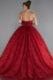 Long Red Dantelle Special Design Engagement Dress ABU5375