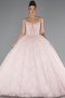 Long Powder Color Dantelle Special Design Engagement Dress ABU5375