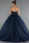 Long Navy Blue Dantelle Special Design Engagement Dress ABU5375