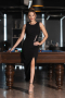 Midi Black Cocktail Dress ABK2169
