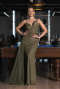 Long Olive Drab Beaded Evening Dress ABU5297