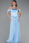 Light Blue Long Chiffon Evening Dress ABU5327