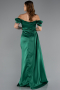 Long Emerald Green Satin Engagement Dress ABU1606