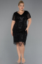 Short Black Plus Size Cocktail Dress ABK2380