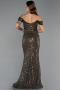 Long Olive Drab Beaded Evening Dress ABU5401
