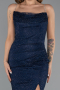 Long Navy Blue Dantelle Evening Dress ABU5407