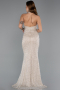 Long Beige Beaded Evening Dress ABU5403
