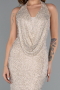 Long Beige Beaded Evening Dress ABU5403