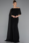 Long Black Chiffon Evening Dress ABU5418
