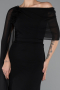 Long Black Chiffon Evening Dress ABU5418