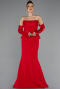 Long Red Mermaid Evening Gown ABU5421