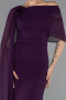 Long Purple Chiffon Evening Dress ABU5418