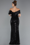 Long Black Beaded Evening Dress ABU5434