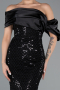 Long Black Beaded Evening Dress ABU5434