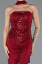 Long Burgundy Beaded Evening Dress ABU5438