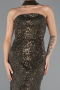 Long Dark Khaki Beaded Evening Dress ABU5438