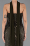 Long Dark Khaki Beaded Evening Dress ABU5438
