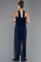 Long Navy Blue Beaded Evening Dress ABU5438