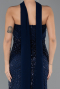 Long Navy Blue Beaded Evening Dress ABU5438