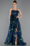 Long Navy Blue Prom Gown ABU5441