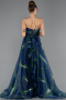 Long Navy Blue Prom Gown ABU5441