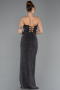 Long Black-Silver Prom Gown ABU5445