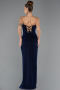 Long Navy Blue Prom Gown ABU5445