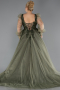 Long Olive Drab Plus Size Haute Couture Dress ABU4608