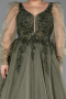 Long Olive Drab Plus Size Haute Couture Dress ABU4608