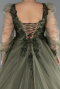 Long Olive Drab Plus Size Haute Couture Dress ABU4608