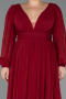 Burgundy Long Chiffon Oversized Evening Dress ABU1988