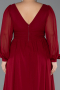 Burgundy Long Chiffon Oversized Evening Dress ABU1988