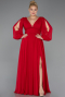 Long Red Chiffon Oversized Evening Dress ABU1988