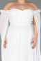Long White Chiffon Plus Size Evening Dress ABU3464