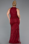 Burgundy Long Beaded Plus Size Evening Dress ABU5063