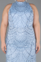 Light Blue Long Beaded Plus Size Evening Dress ABU5063